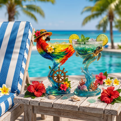 🌴 Tropical Animal Goblet – Your 24/7 Island Escape in a Glass 🍹