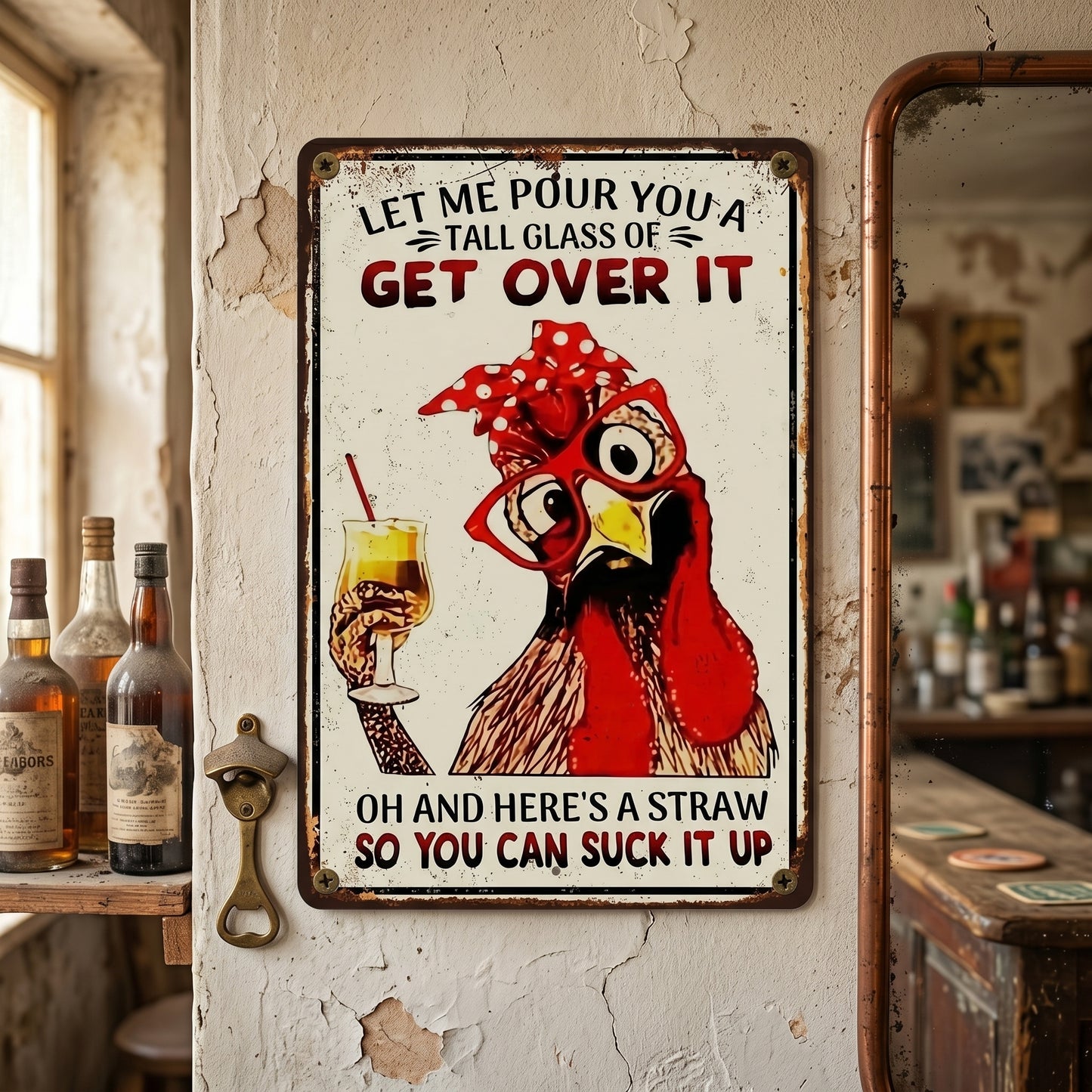 Funny "Get Over It" Metal Sign