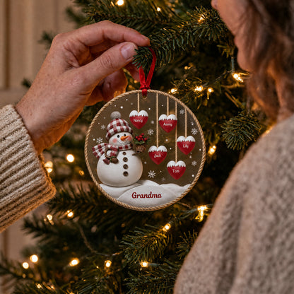 Personalized 1-9 Family Names Christmas Ornament-Snowman Family Hanging Ornament