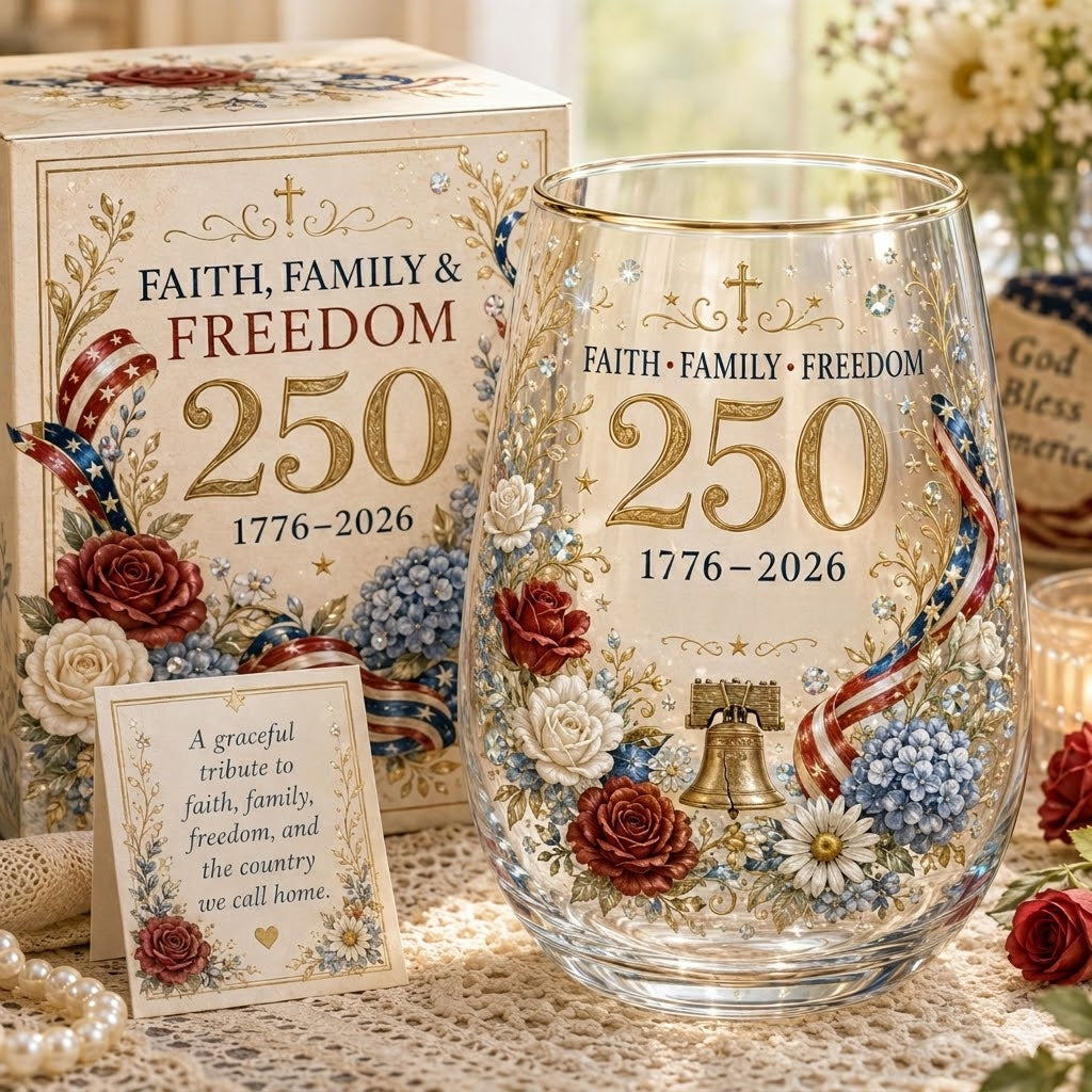 American 250th Bicentennial Commemorative Whiskey Glass