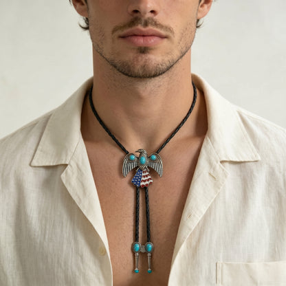 🦅 The Stars & Stripes Eagle Bolo Tie