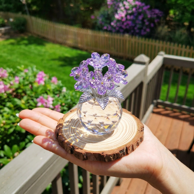 💎 Handmade Crystal Forget-Me-Not Flower Ornament