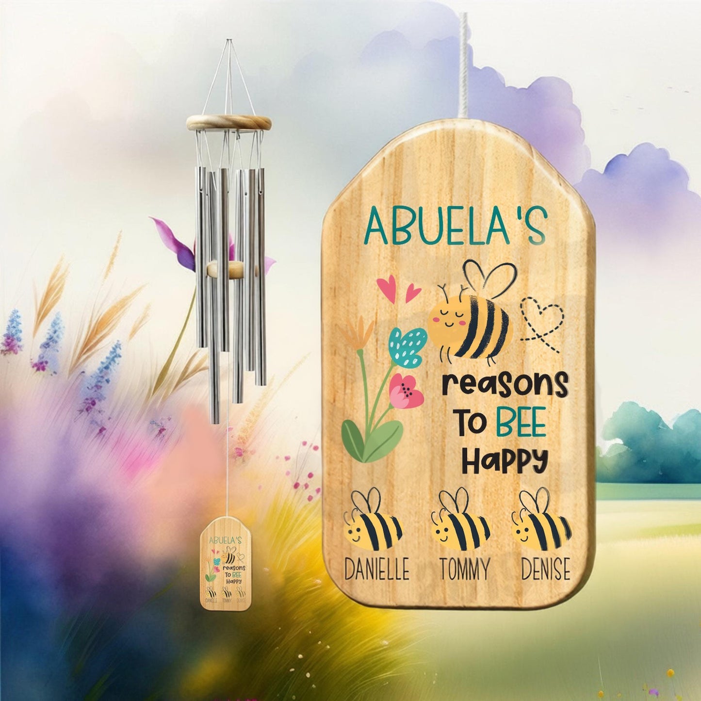 🌼 Mother‘s Day Personalized Wind Chime Gifts For Grandma | Gifts For Nana | Grandparents Gifts | Gift For Grandmother