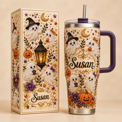 Personalized Halloween Ghost Pearl Tumbler