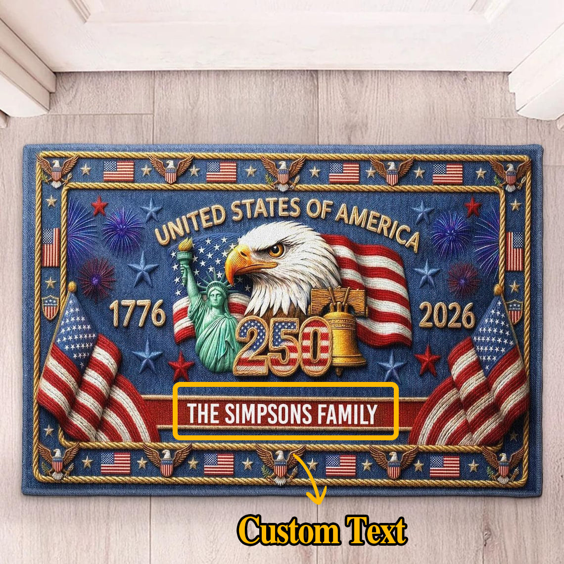 Personalized USA 250th Anniversary Welcome Mat