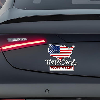 Personalize 250th Anniversary "We The People" USA Map Metal Car Emblem