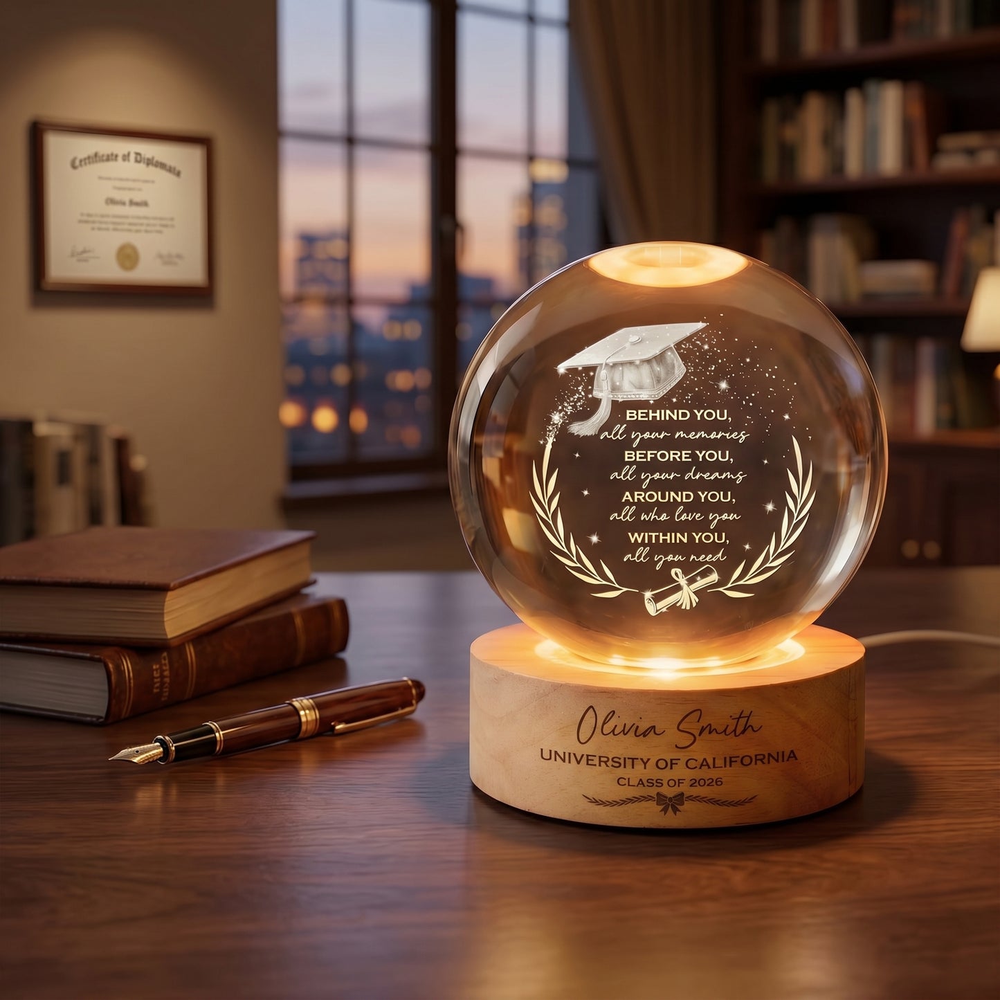 🔥 Limited-time 50% off Graduation Season Sale 🎁Personalized Graduation Crystal Ball Night Light