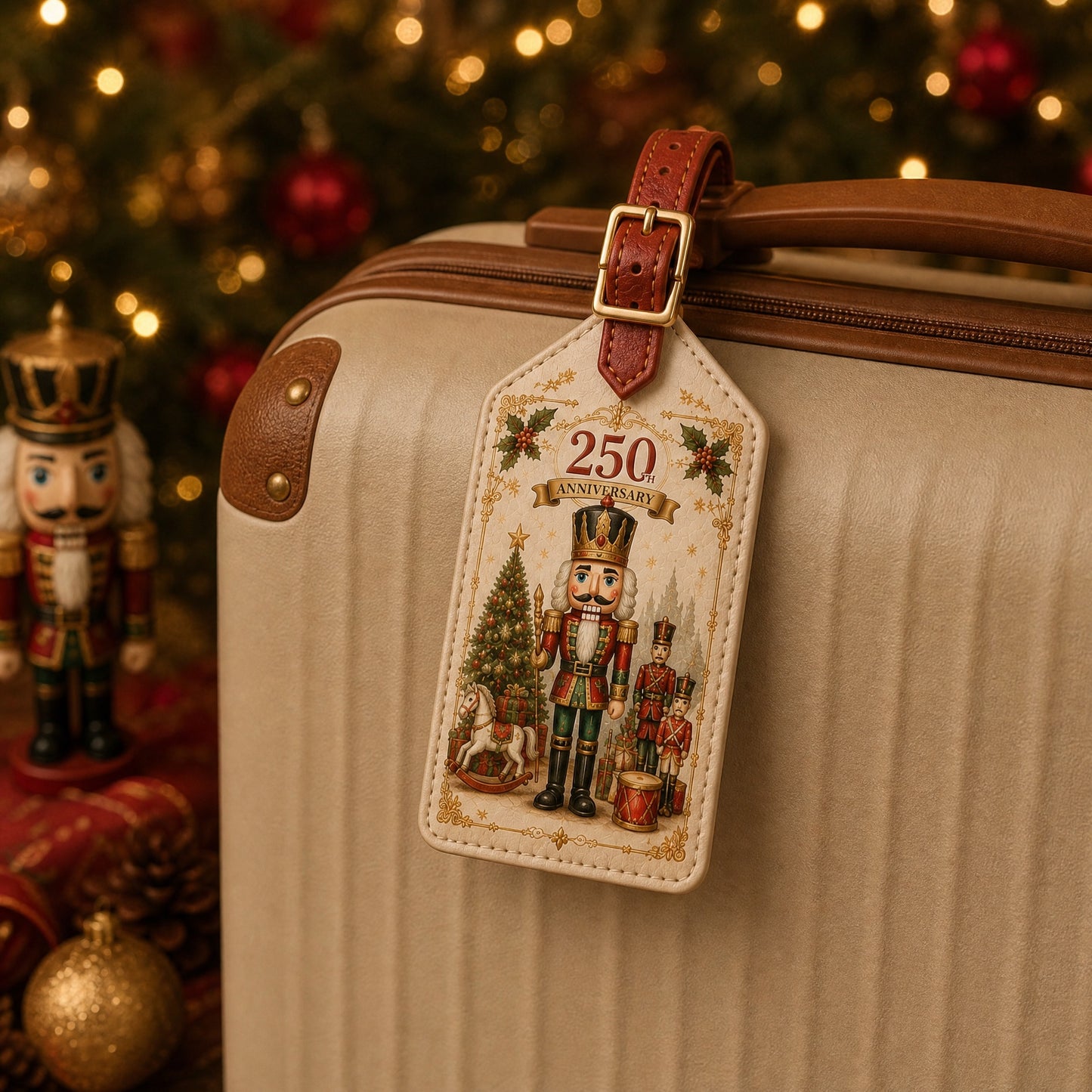 Personalized 250th Anniversary Christmas Passport Holder & Luggage Tag Gift