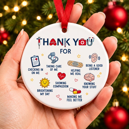 Thank You Healthcare Worker Ceramic Ornament – Appreciation Gift for Nurses Doctors Medical Staff