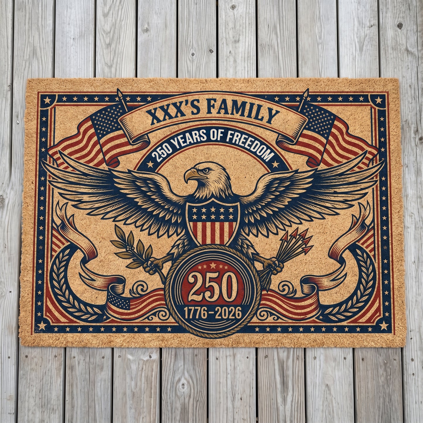 United States 250th Anniversary Personalized Family Doormat