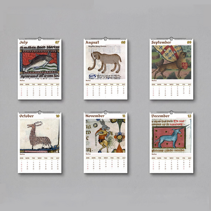 Ugly Medieval Animals 2027 Wall Calendar – Funny Historical Illuminated Manuscript Art Monthly Planner