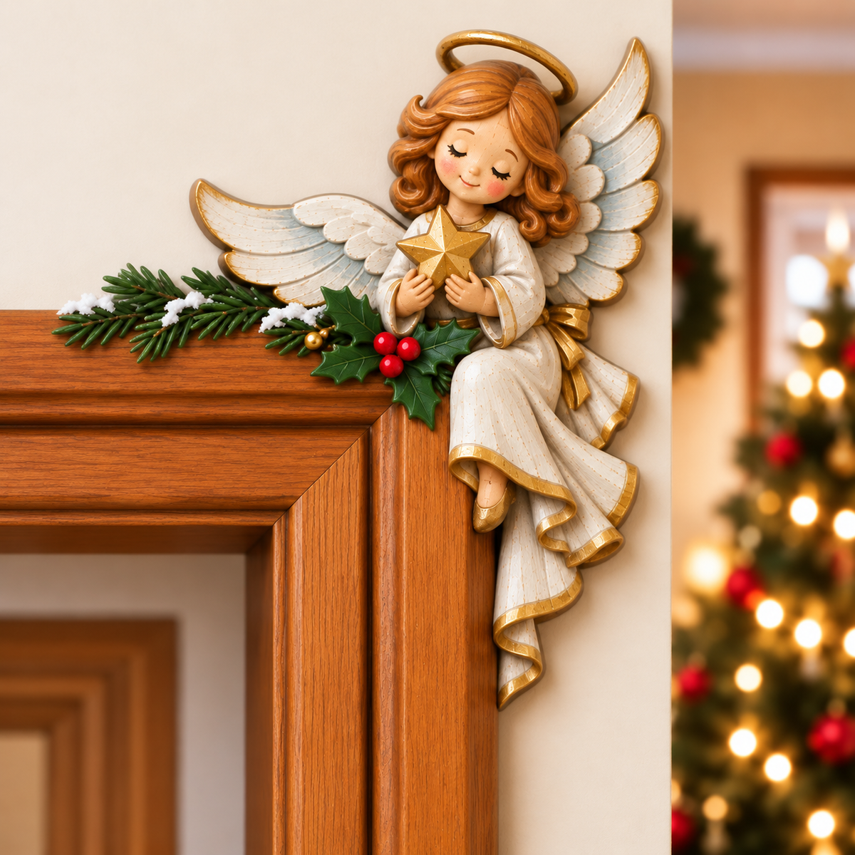 Christmas Peekaboo Door Frame Corner Decor