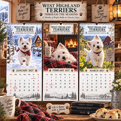 West Highland Terrier 2027 Wall Calendar – “Through the Seasons” Dog Lover’s Keepsake