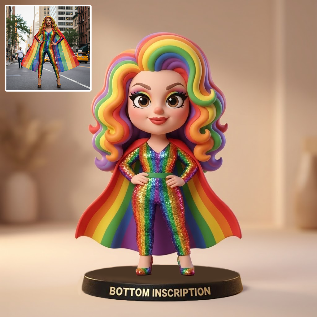 Show Your Pride Figure-Personalized Photo Desk Decor - Gift For Couple, Wife, Husband, Boyfriend, Girlfriend