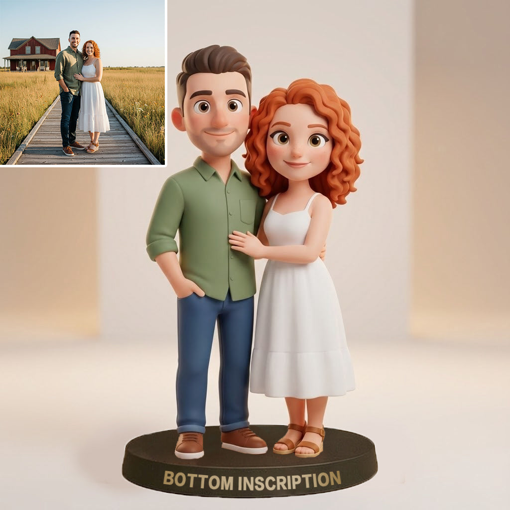 Pixar-Style Personalized Photo Desk Decor - Gift For Couple, Wife, Husband, Boyfriend, Girlfriend, Family, Pet