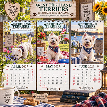 West Highland Terrier 2027 Wall Calendar – “Through the Seasons” Dog Lover’s Keepsake