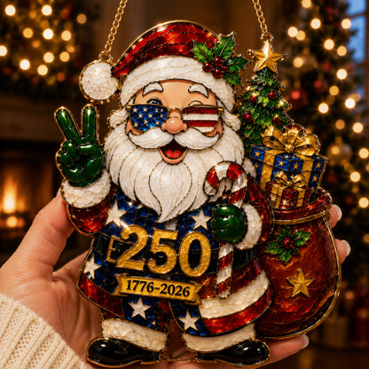 🇺🇸 Patriotic Santa 250th Anniversary Ornament (1776–2026)
