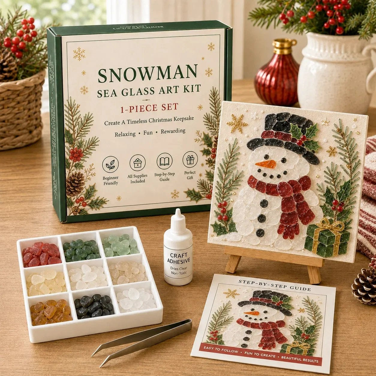 🎄🎄Beginner-Friendly DIY Christmas Sea Glass Art Kit