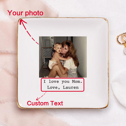Custom Photo Trinket Tray, Photo Gifts for Mothers Day Gift, Mom Ring Dish