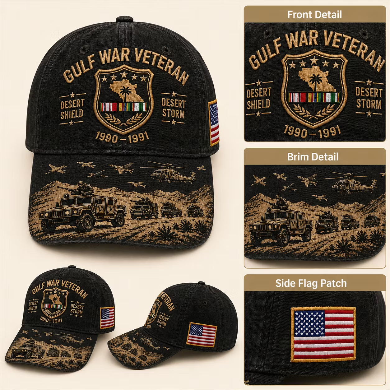 🇺🇸Gulf War Veteran Desert Shield & Desert Storm Commemorative Cap