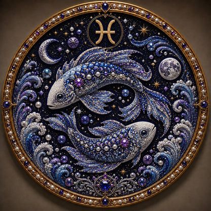 🌙♈ 12 Zodiac Signs Pearl Art Kit