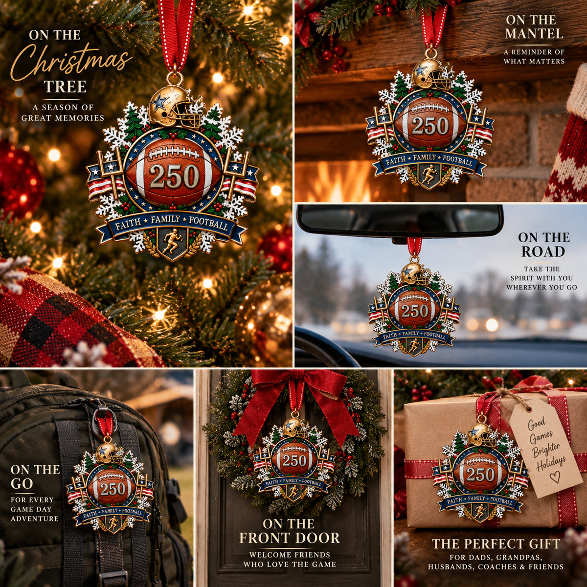 Sports "250" Milestone Christmas Ornament - Festive Holiday Keepsake Gift for Fans & Athletes