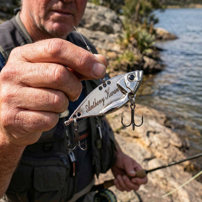 Custom Laser Engraved Fishing Lure: Personalized Gift for Dad
