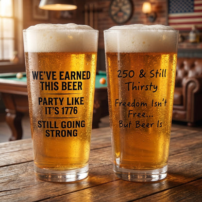 🍻 2026 Semiquincentennial Beer Glasses – Celebrate 250 Years of Freedom in Style