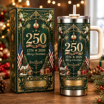 🎄 Personalized Christmas 250th Anniversary Tumbler