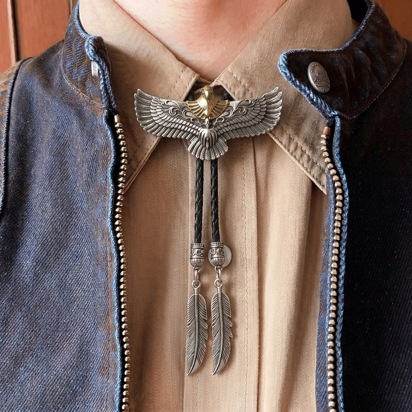 🦅Feather Fringe Eagle Bolo Tie – A Tribute to 250 Years of American Spirit
