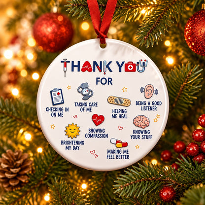 Thank You Healthcare Worker Ceramic Ornament – Appreciation Gift for Nurses Doctors Medical Staff