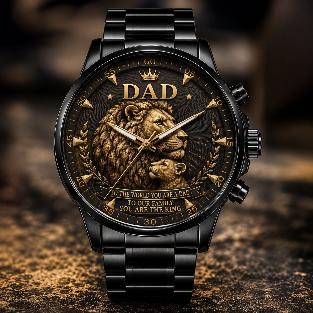 🦁 Personalized Lion King Father’s Day Watch | Customized Carving Name,Father's Day Gift,Gift For Grandpa