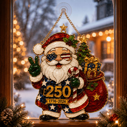 🇺🇸 Patriotic Santa 250th Anniversary Ornament (1776–2026)