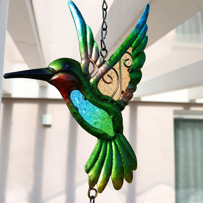 🐦Stained Glass Hummingbird Wind Chime with Bell