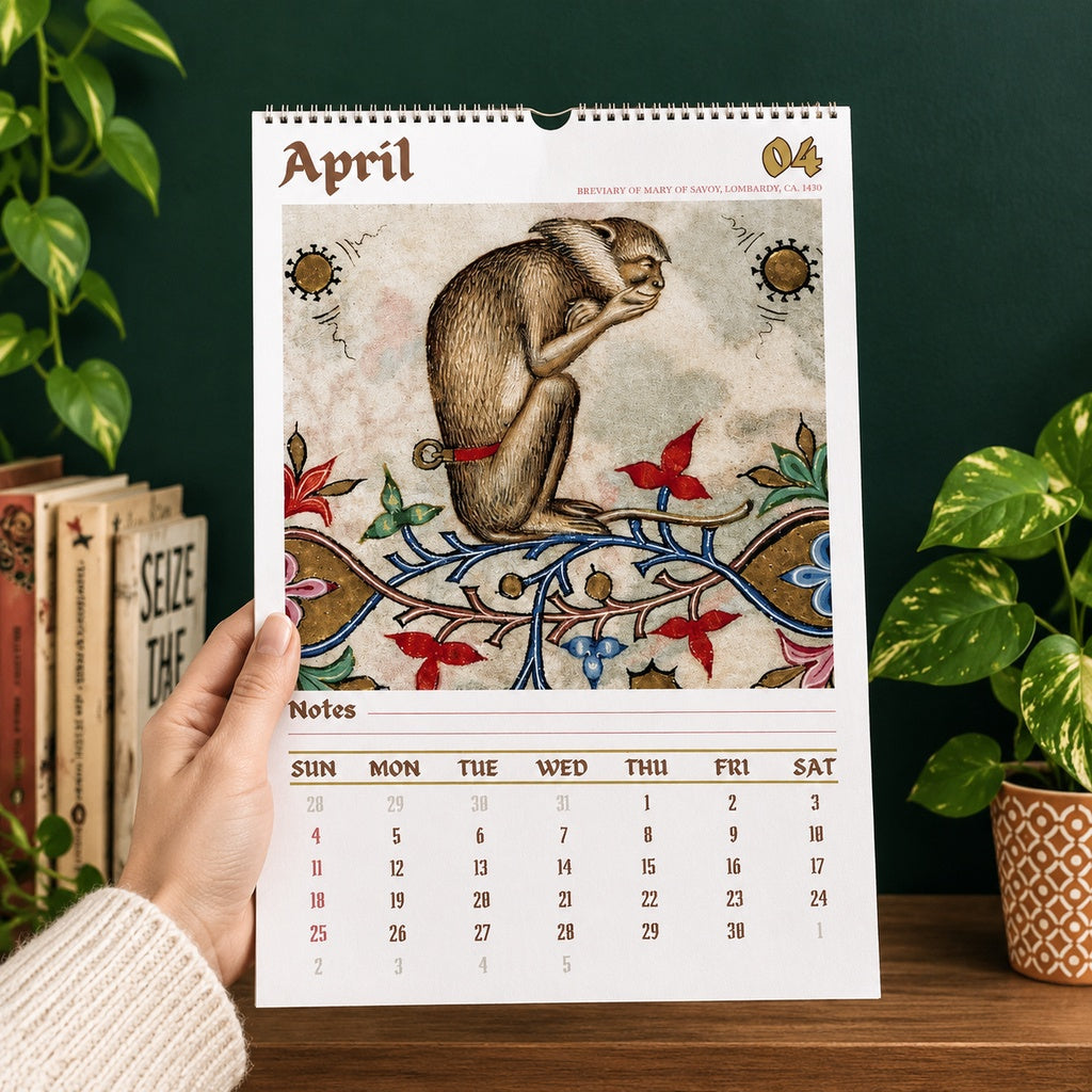 Ugly Medieval Animals 2027 Wall Calendar – Funny Historical Illuminated Manuscript Art Monthly Planner