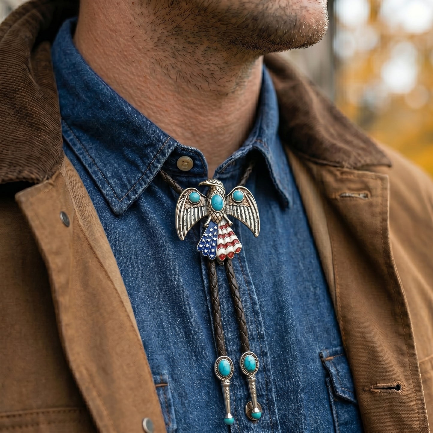 🦅 The Stars & Stripes Eagle Bolo Tie