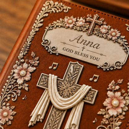 Personalized Faith Over Fear Journal – Custom Name Scripture Notebook