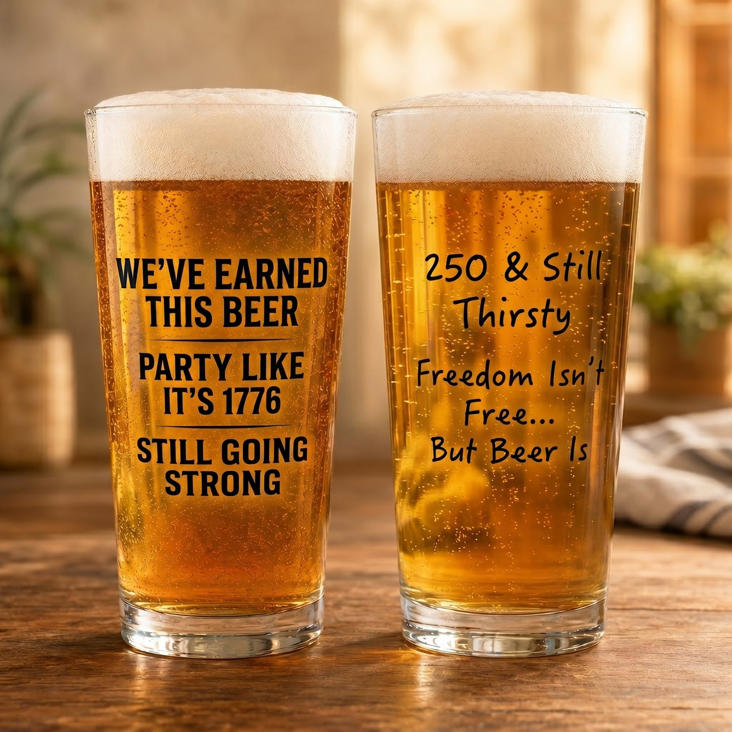 🍻 2026 Semiquincentennial Beer Glasses – Celebrate 250 Years of Freedom in Style