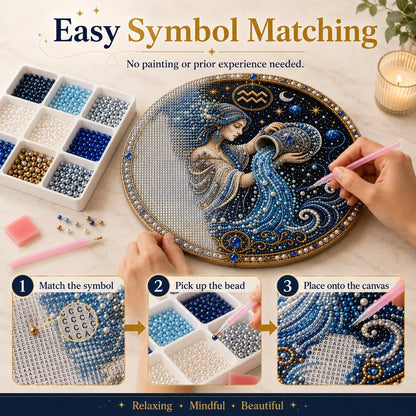 🌙♈ 12 Zodiac Signs Pearl Art Kit
