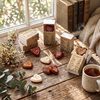 Christian Pocket Heart Gift Set - 12 Faith-Inspired Wooden Hearts with Individually Boxed Keepsakes