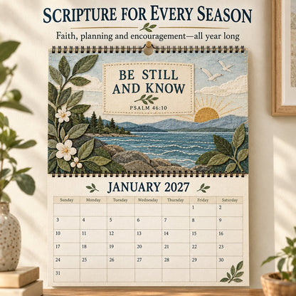 2027 Psalms of Comfort Strength Wall Calendar –  Year of Scripture, Peace & Encouragement