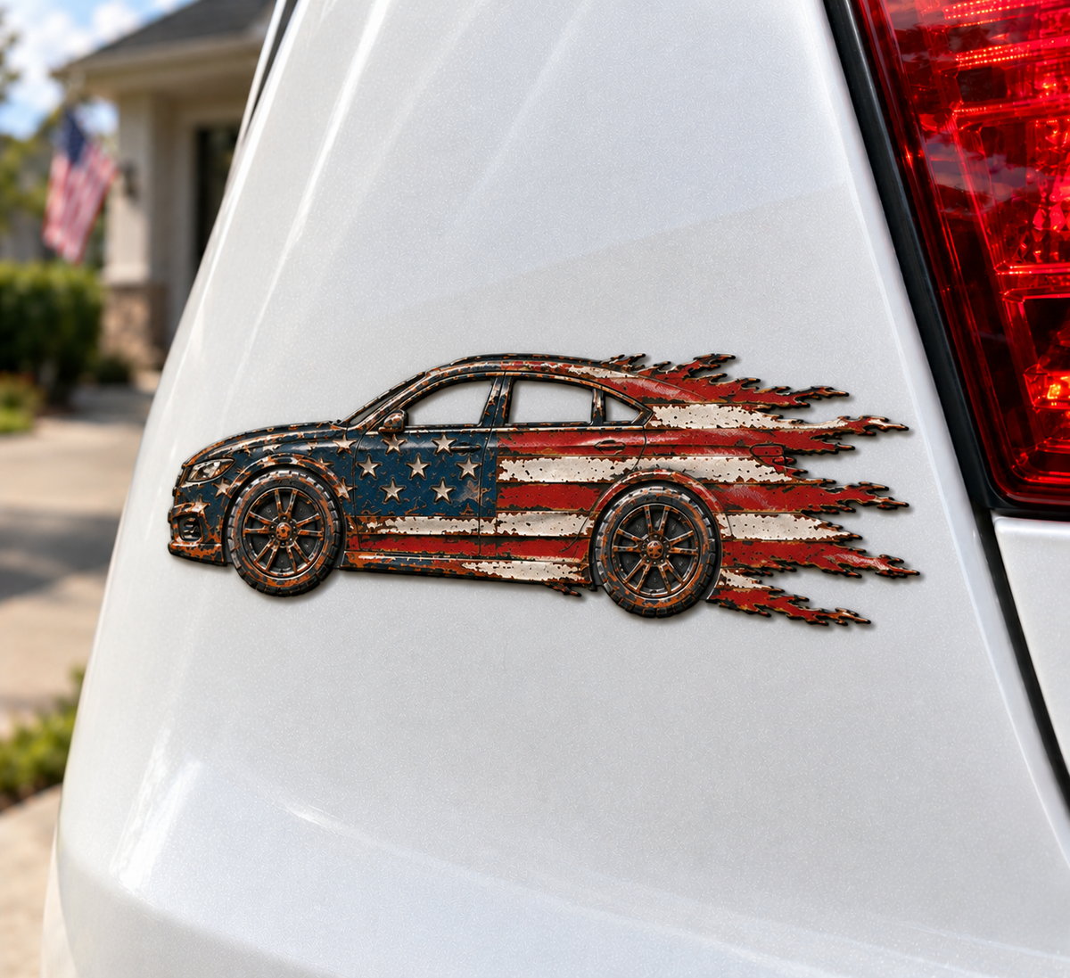 🇺🇸🚘Patriotic American Flag Car Emblem Badge