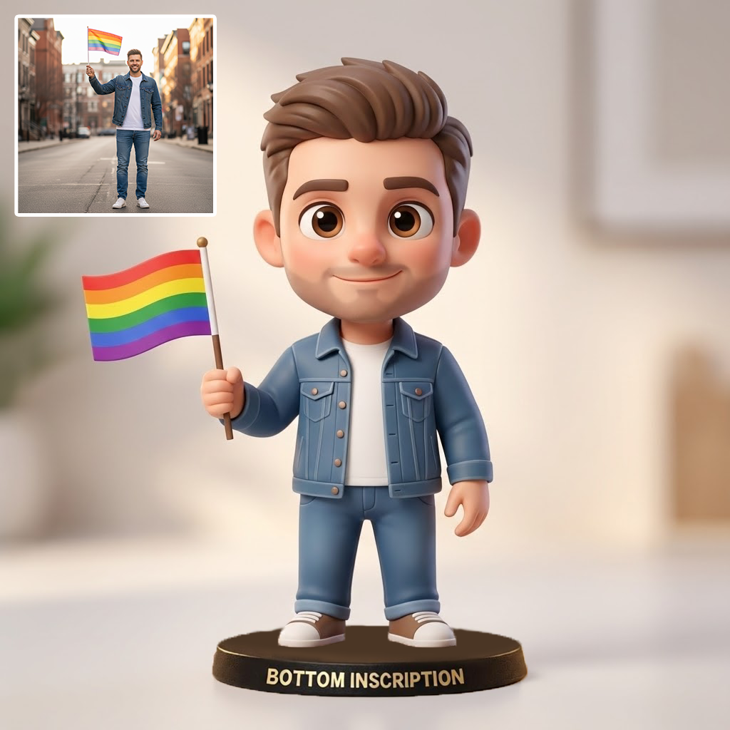 Show Your Pride Figure-Personalized Photo Desk Decor - Gift For Couple, Wife, Husband, Boyfriend, Girlfriend