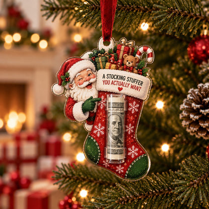 Christmas Cash Holder Ornament – Fun Money Gift Ornament for Tree