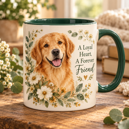 Dog Lover Floral Ceramic Mug – A Loyal Heart, A Forever Friend