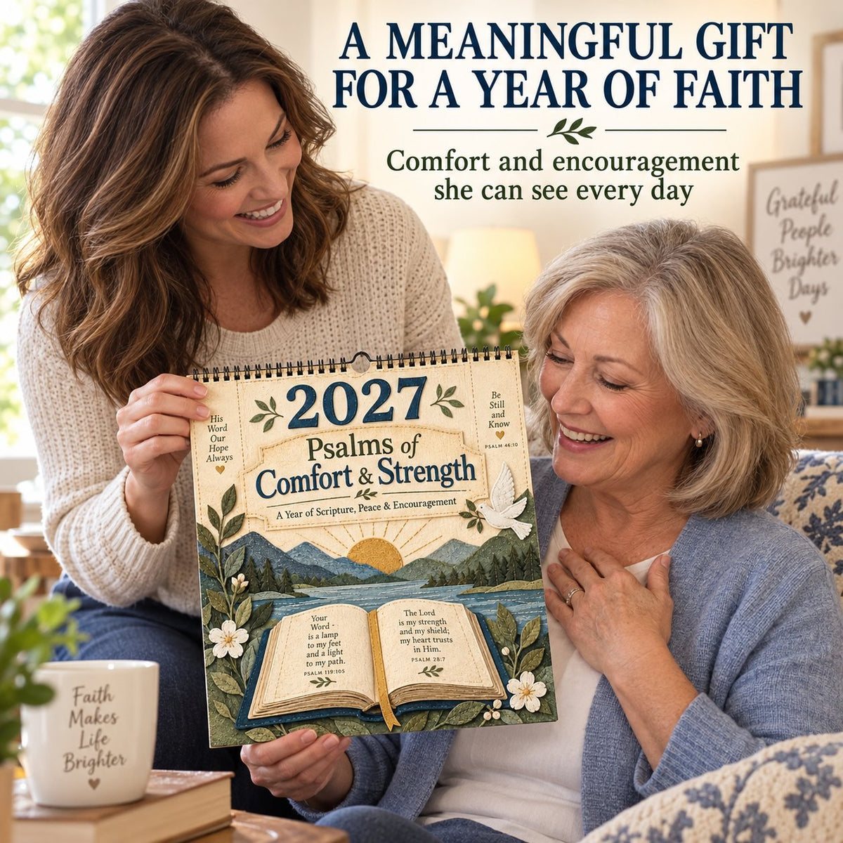 2027 Psalms of Comfort Strength Wall Calendar –  Year of Scripture, Peace & Encouragement