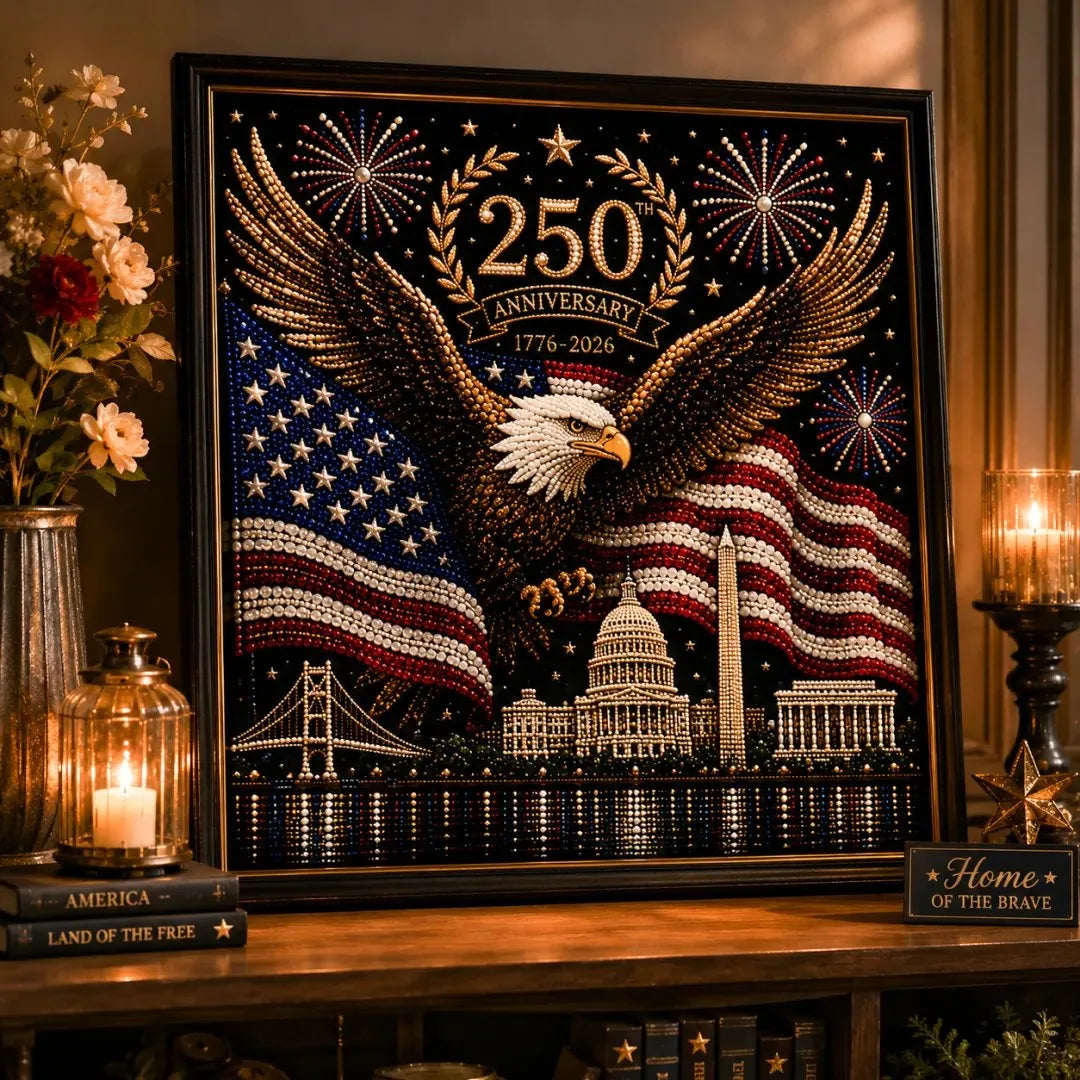 🦅🇺🇸 America 250th Anniversary Pearl Art Kit-DIY Patriotic Keepsake 1776-2026
