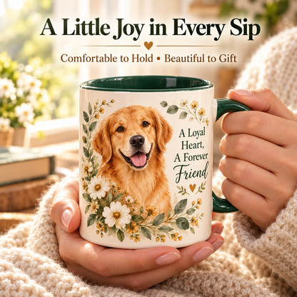 Dog Lover Floral Ceramic Mug – A Loyal Heart, A Forever Friend