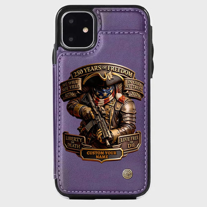 Live Free Tribute 250 Years Wallet Phone Case - Personalized Gift For Patriots