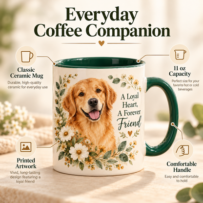 Dog Lover Floral Ceramic Mug – A Loyal Heart, A Forever Friend